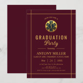 Gold paramedic Class Of 2026 burgundy graduation Einladung (Vorne/Hinten)