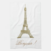Gold Paris Eiffelturm Frankreich Rosa Dekoration Geschirrtuch (Vertikal)