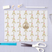 Gold Paris Eiffelturm Monogram Modernes Party Seidenpapier (Handwerk)