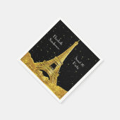 Gold Paris Skyline #2 Black Starry Sweet 16 SQ Serviette (Ecke)