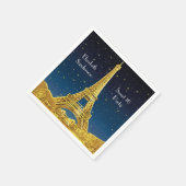 Gold Paris Skyline #2 Blue Starry Sweet 16 SQ Serviette (Ecke)