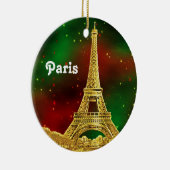 Gold Paris Skyline #2 Weihnachtsstar Keramik Ornament (Rechts)