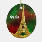 Gold Paris Skyline #2 Weihnachtsstar Keramik Ornament (Links)