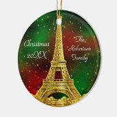 Gold Paris Skyline #2 Weihnachtsstar Keramikornament (Links)