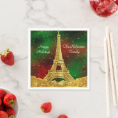 Gold Paris Skyline #2 Weihnachtsstar Serviette (Beispiel)
