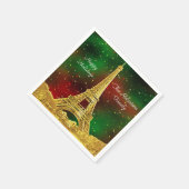 Gold Paris Skyline #2 Weihnachtsstar Serviette (Ecke)