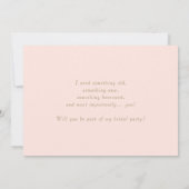 Gold Pariser Bow wirst du mein Jr. Bridesmaid sein Einladung (Rückseite)