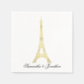 Gold Pariser Eiffelturm Hochzeit Custom Napkins Serviette (Vorderseite)