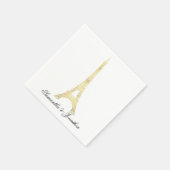 Gold Pariser Eiffelturm Hochzeit Custom Napkins Serviette (Ecke)