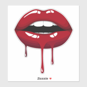 Gold Party Luxus Glam Roter Tropfen Tropfen Lippen Aufkleber