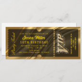GOLD Party Ticket Einladung (Vorne/Hinten)
