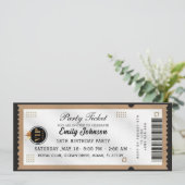 Gold  Party Ticket Invitation 2026 Einladung (Stehend Vorderseite)