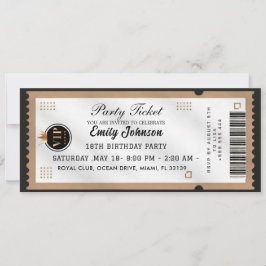 Gold  Party Ticket Invitation 2026 Einladung