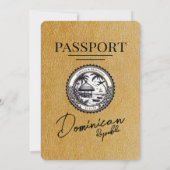 Gold-Passport-Hochzeit der Dominikanischen Republi Einladung (Rückseite)