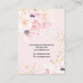 Gold pastellfarbene Blumen Logo Schmuck Ohrring Ha Visitenkarte (Rückseite)