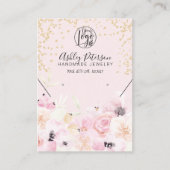 Gold pastellfarbene Blumen Logo Schmuck Ohrring Ha Visitenkarte (Vorderseite)