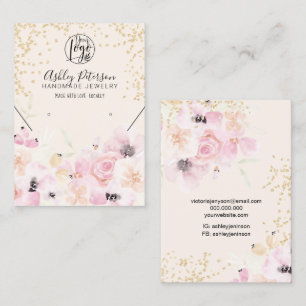 Gold pastellfarbene Blumen Logo Schmuck Ohrring Ha Visitenkarte