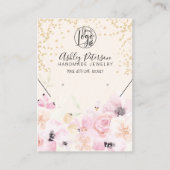 Gold pastellfarbene Blumen Logo Schmuck Ohrring Ha Visitenkarte (Vorderseite)