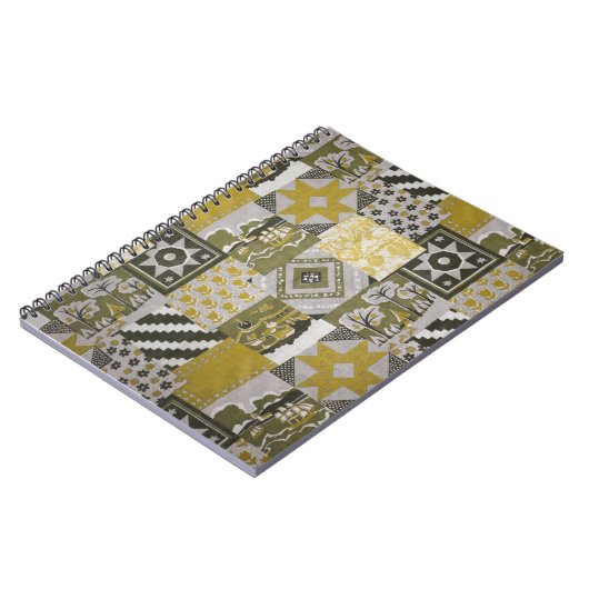 Gold Patchwork-Notebook Notizblock (Linke Seite)