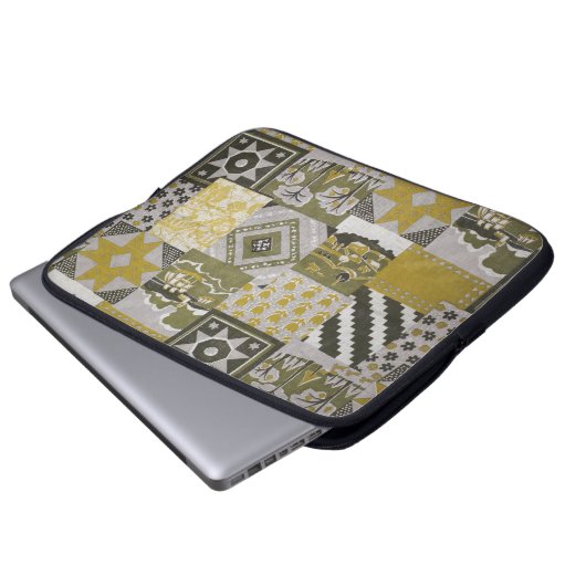 Gold Patchwork Notebook Sleeve (Vorne Knopf)