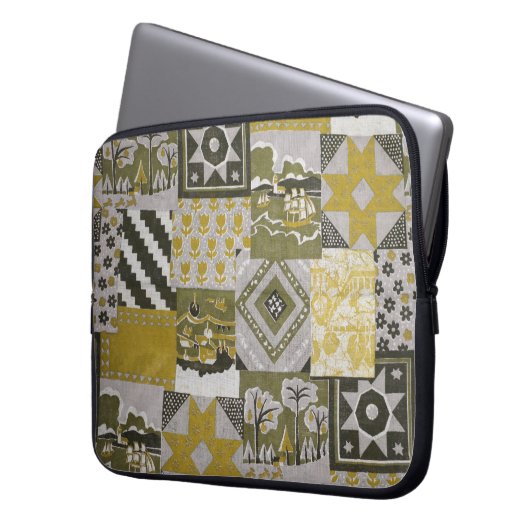 Gold Patchwork Notebook Sleeve (Vorderseite Links)