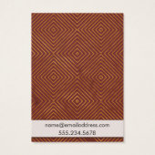 Gold Pattern Burgundy Earring Holder Display Card (Rückseite)