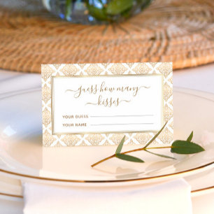 Gold Pattern Guess Wie viele Kisses Bridal Spiel Begleitkarte
