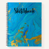 Gold Pattern School Sketchbook Notizblock (Vorderseite)