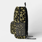 Gold Patterns auf schwarzem Hintergrund Bedruckter Rucksack (Rechts)