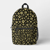 Gold Patterns auf schwarzem Hintergrund Bedruckter Rucksack (Vorderseite)