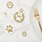 Gold Paw druckt Hunde Katzen Tierspuren groß Konfetti (Gruppe)