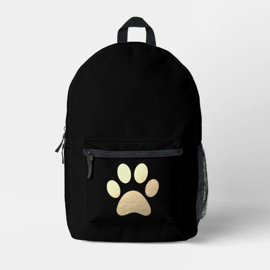 Gold Paw Print Backpack | Begleiter-Lover-Geschenk Bedruckter Rucksack (Vorderseite)