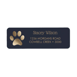 Gold Paw Print-Logo auf der großen blauen Navy