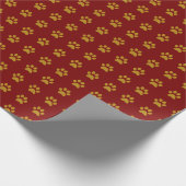 Gold Paw Print Theme Geschenkpapier (Ecke)