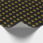 Gold Paw Print Theme Geschenkpapier (Ecke)