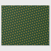 Gold Paw Print Theme Geschenkpapier (Flach)
