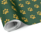 Gold Paw Print Theme Geschenkpapier (Rolleneckpunkt)