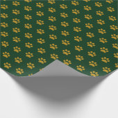 Gold Paw Print Theme Geschenkpapier (Ecke)