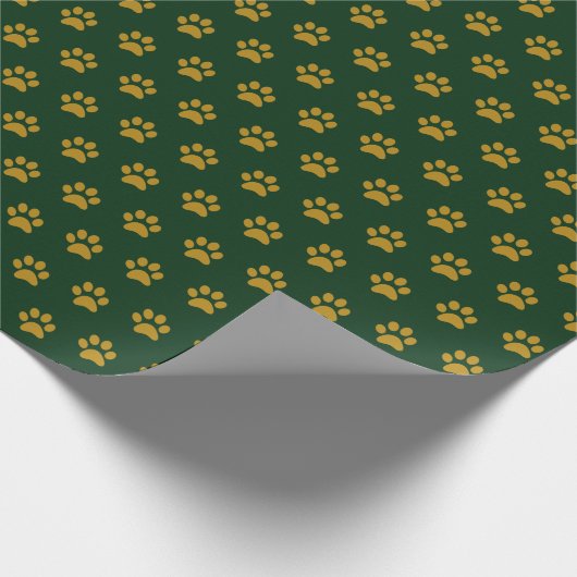 Gold Paw Print Theme Geschenkpapier (Ecke)
