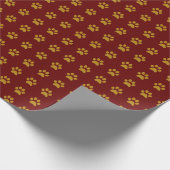 Gold Paw Print Theme Geschenkpapier (Ecke)