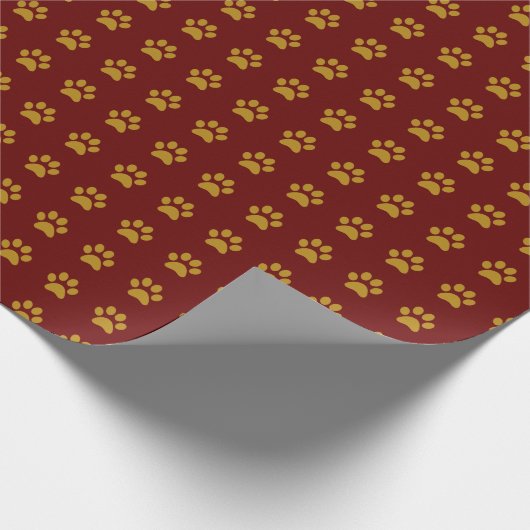 Gold Paw Print Theme Geschenkpapier (Ecke)