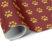 Gold Paw Print Theme Geschenkpapier (Rolleneckpunkt)