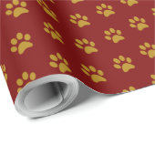 Gold Paw Print Theme Geschenkpapier (Rolleneckpunkt)