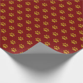 Gold Paw Print Theme Geschenkpapier (Ecke)