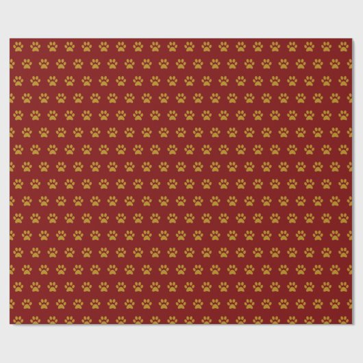 Gold Paw Print Theme Geschenkpapier (Flach)