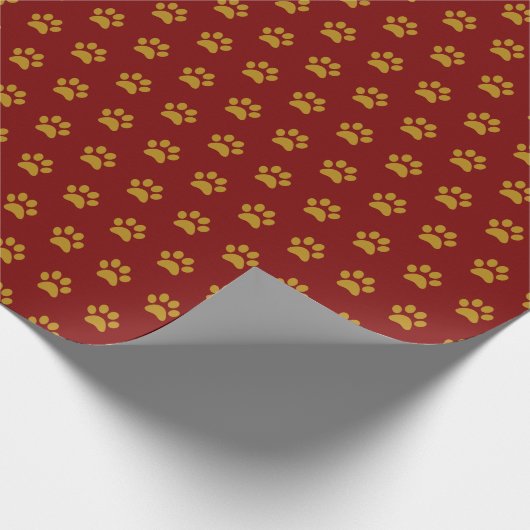 Gold Paw Print Theme Geschenkpapier (Ecke)