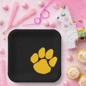 Gold-Pawprint für Teller von Black Paper Party (Party)