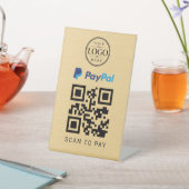 Gold PayPal Scan to Pay Tischdisplay Sockelschild (In SItu)