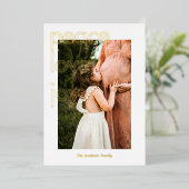 Gold Peace Liebe Freude Weihnachtskarte Folieneinladung (Stehend vorne)