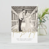 Gold Peace Liebe Joy Christmas Cards Feiertagskarte (Stehend Vorderseite)